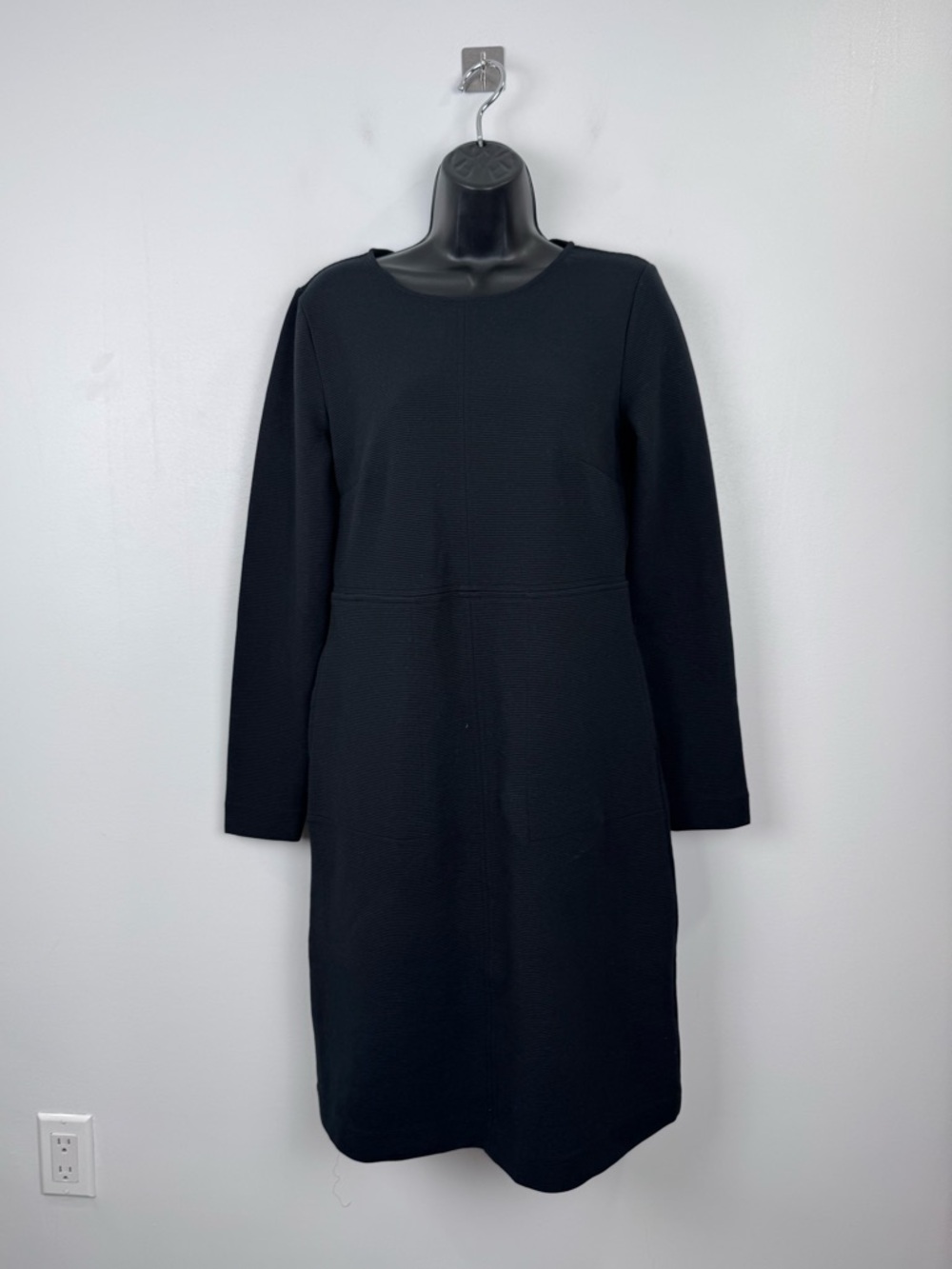 NWT Boden Women Black Sheath Midi Dress Size 6